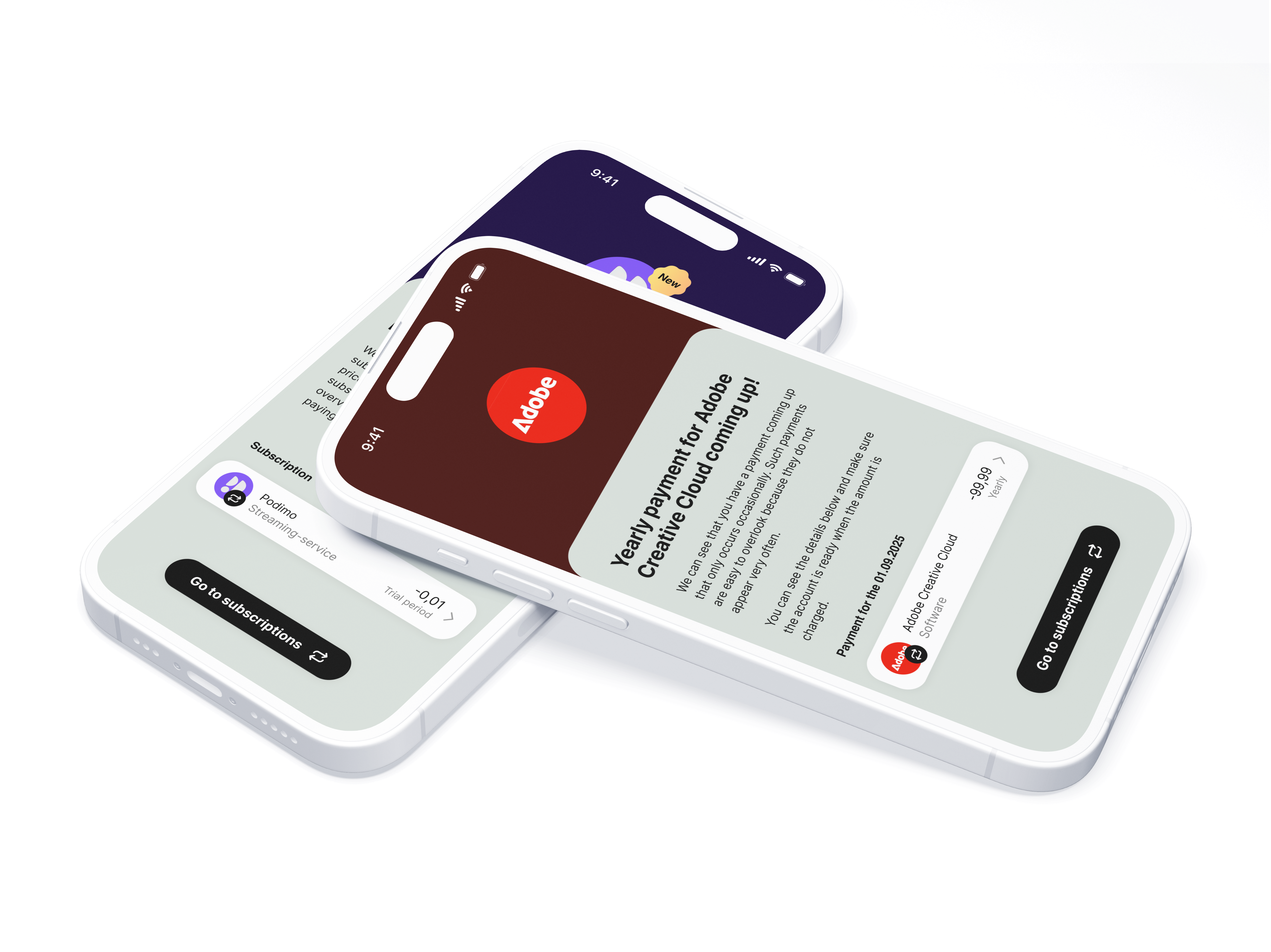 Collaborative finance mobile screens